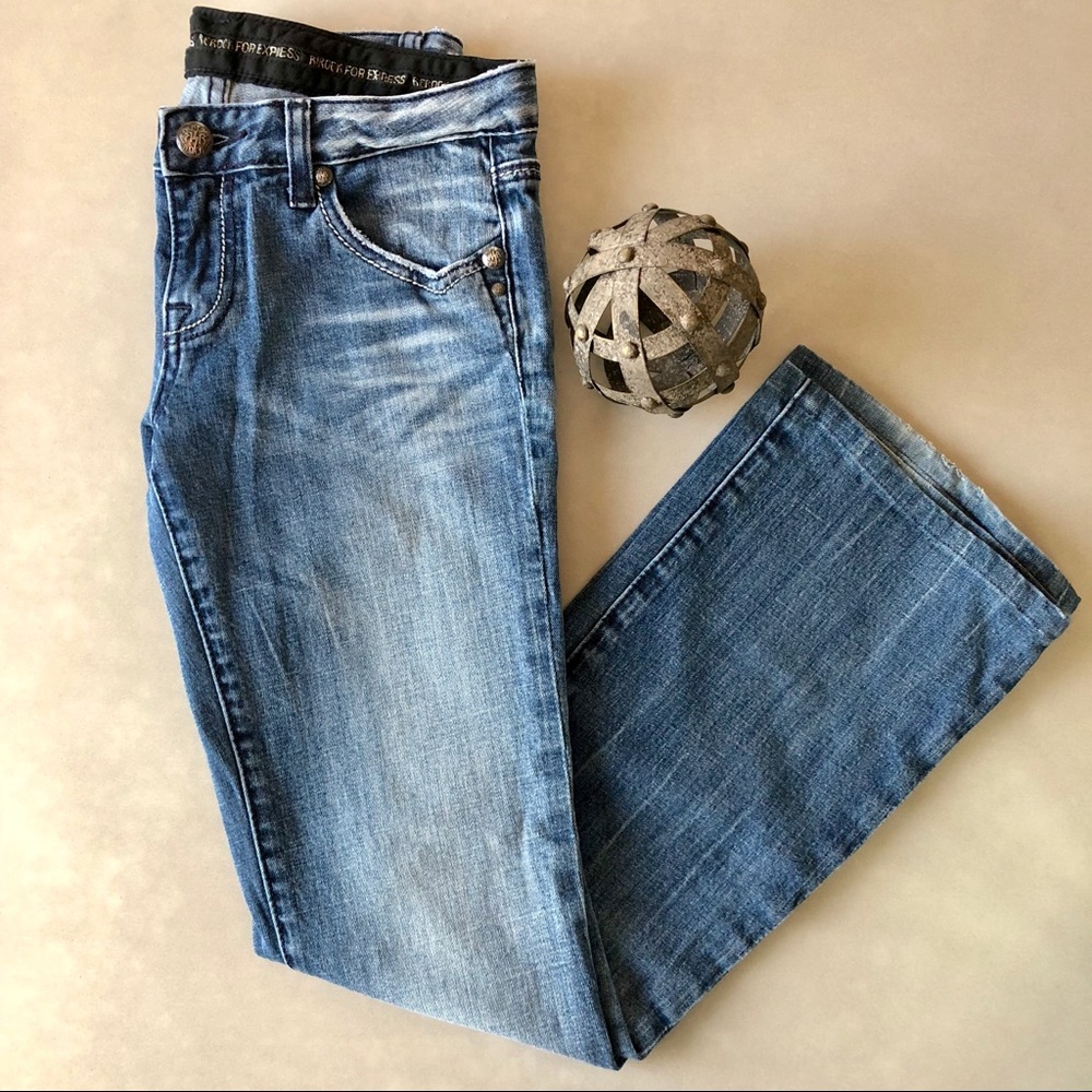 Express ReRock Slightly Distressed Denim Jeans